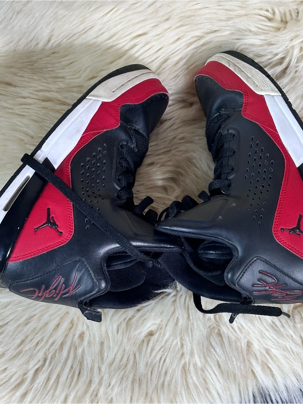 Jordan Kids Black and Red High-Top Sneakers - Picture 9 of 9